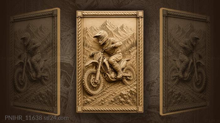 Rider leaning before mountain ridge 3d STL model