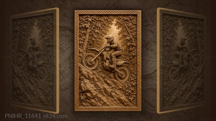 Motocross rider conquering steep hill 3d STL model