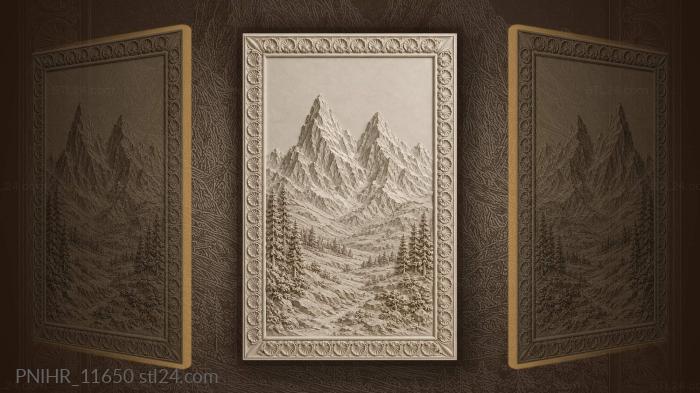 Two peaks above rolling hills 3d STL model