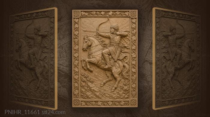 Archer on spirited horse grapevine 3d STL model