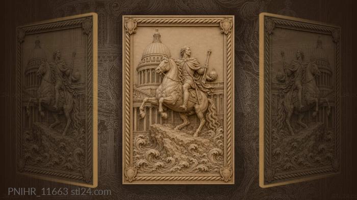 Heroic rider with palace backdrop 3d STL model