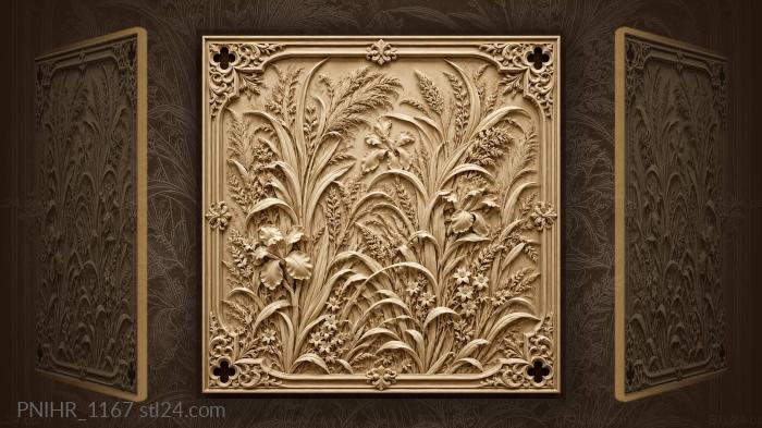 Flowing grasses and floral abstraction 3d STL model