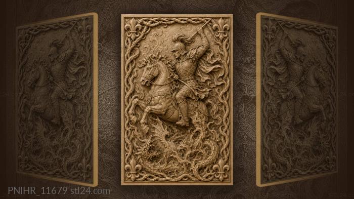 Spearman on a rearing horse 3d STL model