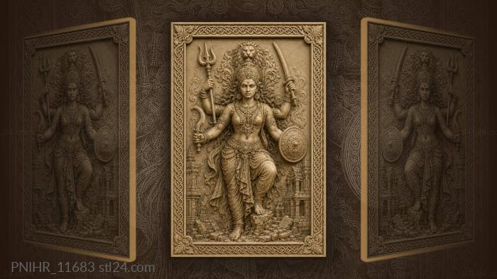 Fierce hindu god with lion crest 3d STL model