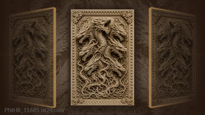 Dragon rising from ancient roots 3d STL model