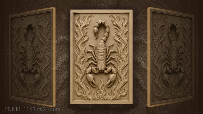 Scorpion between two rows of flame 3d STL model