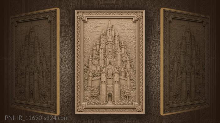 Majestic castle towers fairytale kingdom 3d STL model