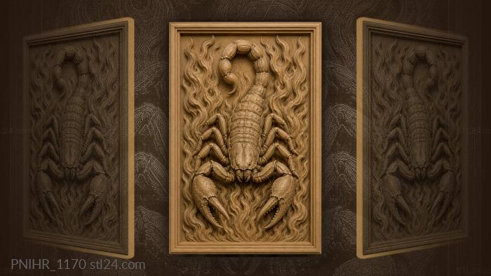 Scorpion emerging from flame pattern 3d STL model