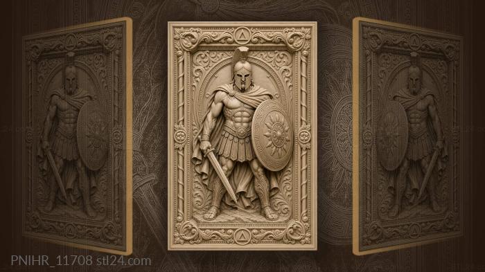 Spartan with round shield and sword 3d STL model