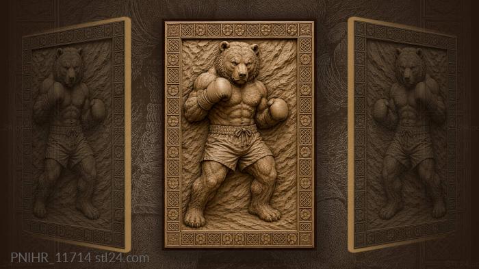 Bear boxer strong confident animal 3d STL model