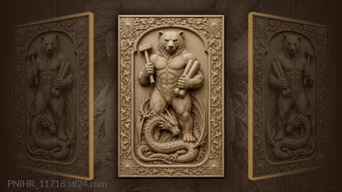 Bear builder with dragon base 3d STL model