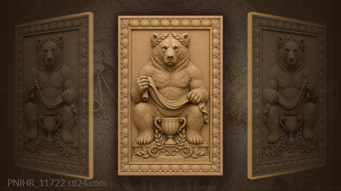 Bear with wreath and trophy 3d STL model