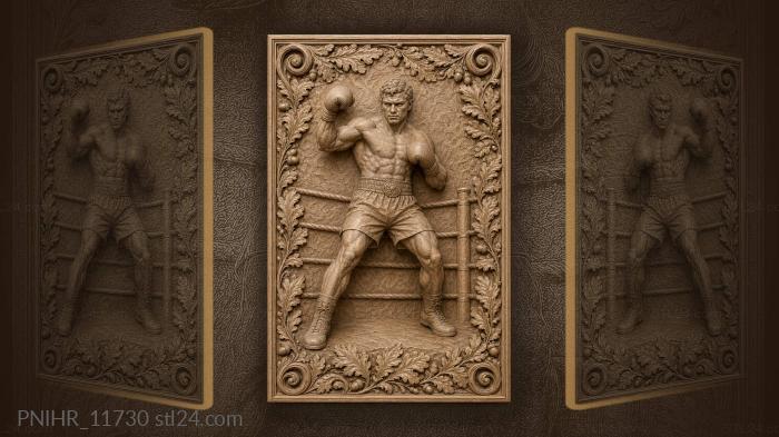 Boxer with round emblem belt 3d STL model