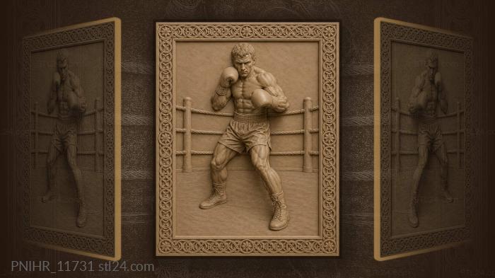 Boxer guarding at the ring ropes 3d STL model