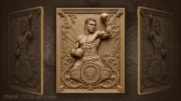 Crowned belt beneath a raised fist 3d STL model