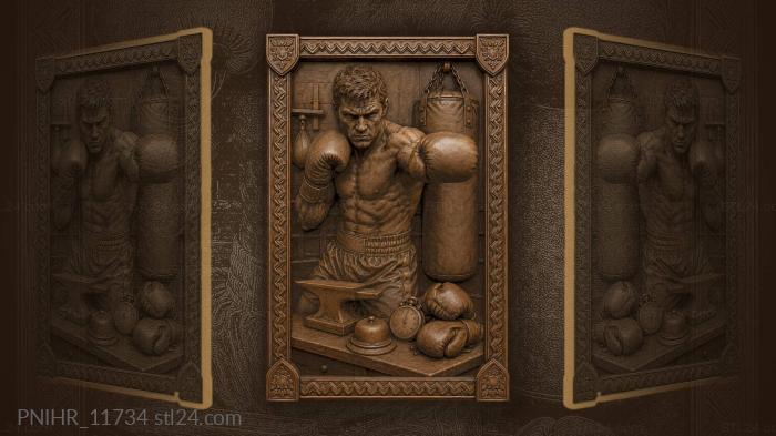 Powerful punch in boxing arena 3d STL model