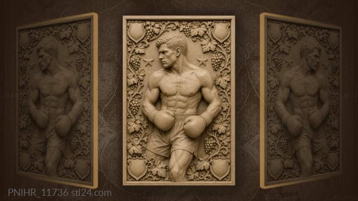 Boxer with stars grapevine frame 3d STL model