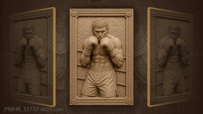 Boxer covering up behind branch rope 3d STL model