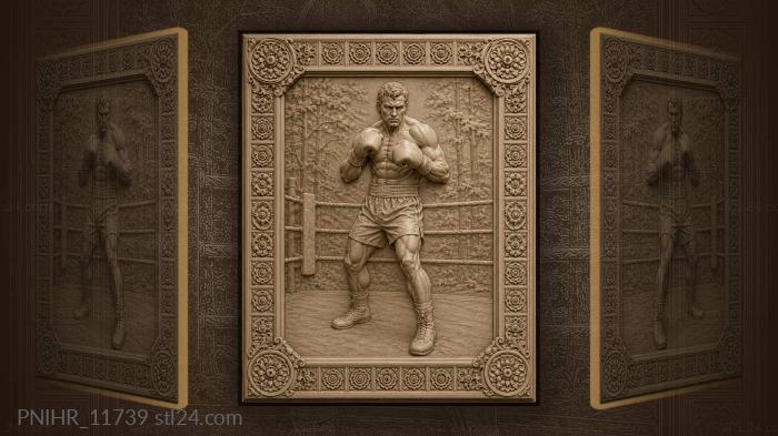 Fighter inside ropes before the forest 3d STL model