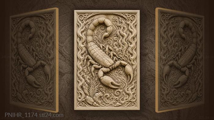 Scorpion with raised tail no border 3d STL model