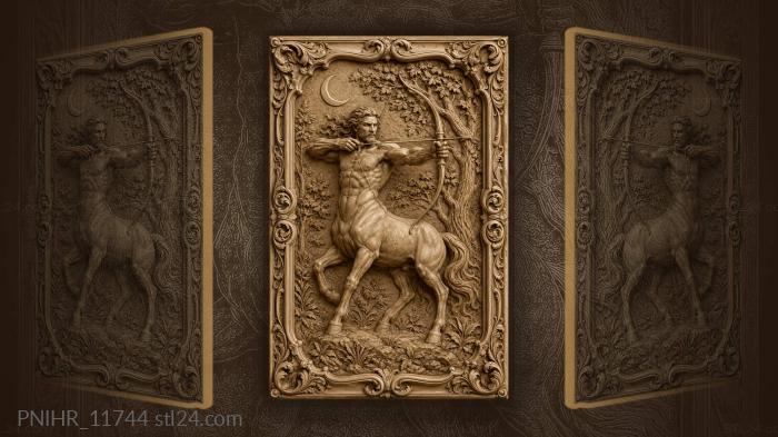 Centaur archer moonlight hunt landscape 3d STL model