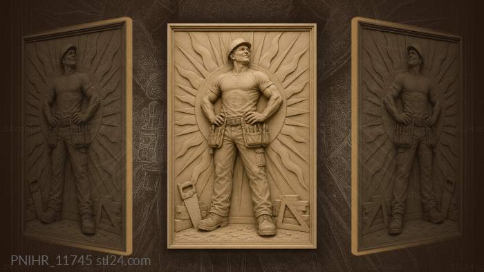 Strong worker proud of his craft 3d STL model