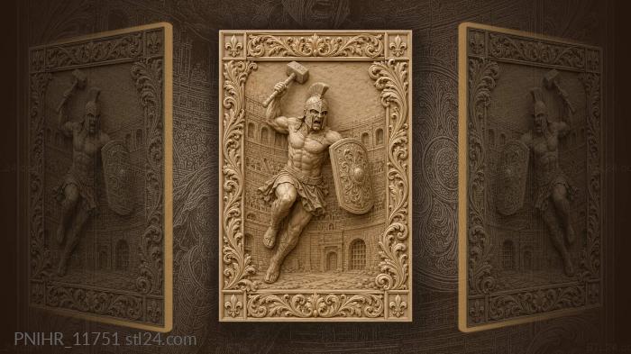 Gladiator’s leap in roman arena 3d STL model