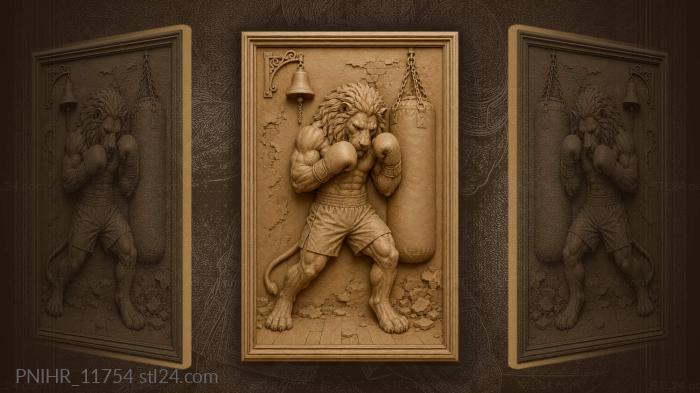 Lion boxer strong defensive stance 3d STL model