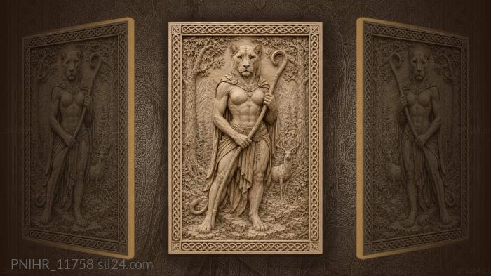 Lioness guardian of ancient forest 3d STL model