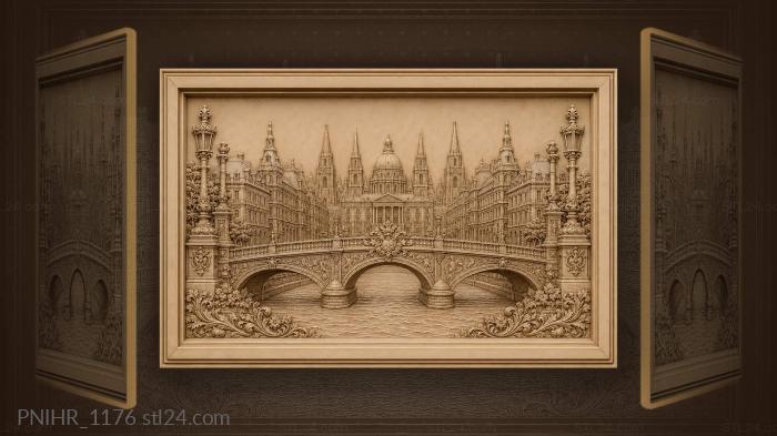 Bridge joins the banks of european city 3d STL model