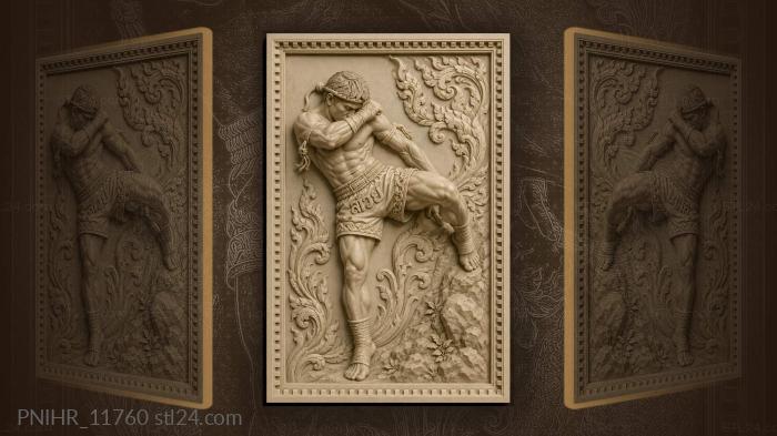 Thai fighter powerful kick action 3d STL model