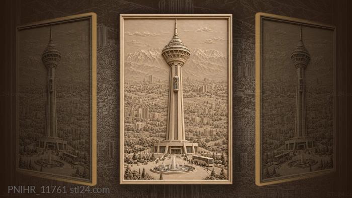 Tehran milad tower ascent view 3d STL model