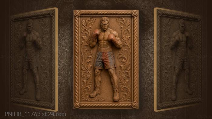 Strong boxer with red gloves 3d STL model