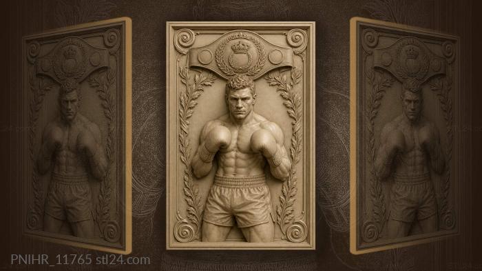 Championship belt raised above head 3d STL model