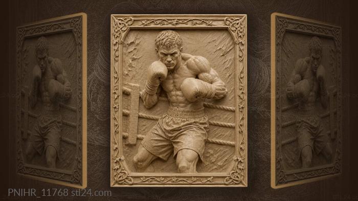 Fighter holding guard between the ropes 3d STL model