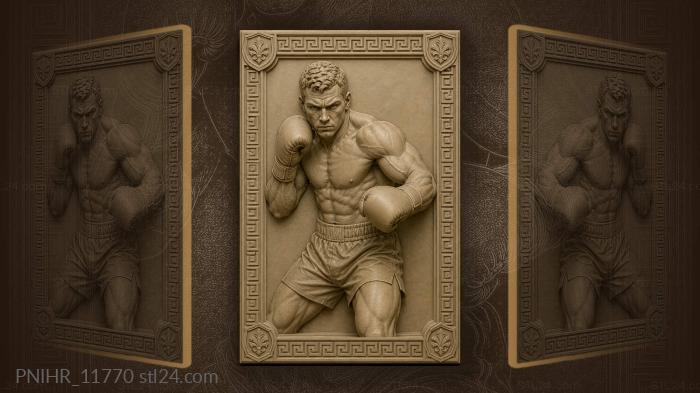 Torso within a meander and shields 3d STL model