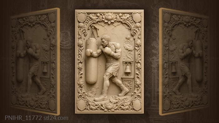 Punching bag and bell above him 3d STL model