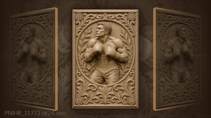 Boxer within a ring of flowers 3d STL model