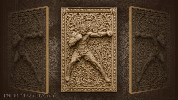 Right hook amid heraldic foliage 3d STL model