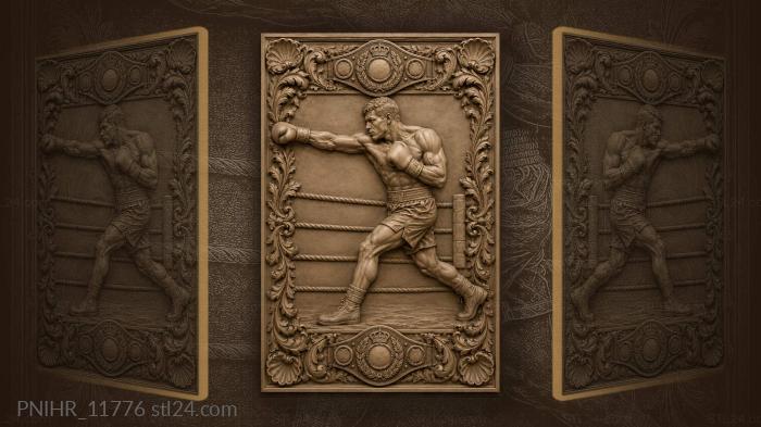 Punch inside a leafy ring border 3d STL model