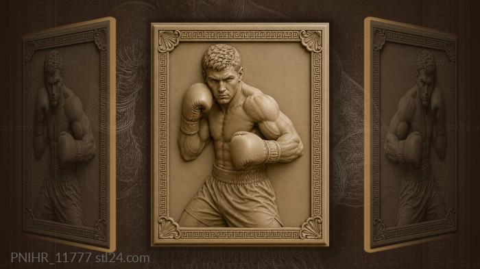 Powerful boxer determined athletic stance 3d STL model