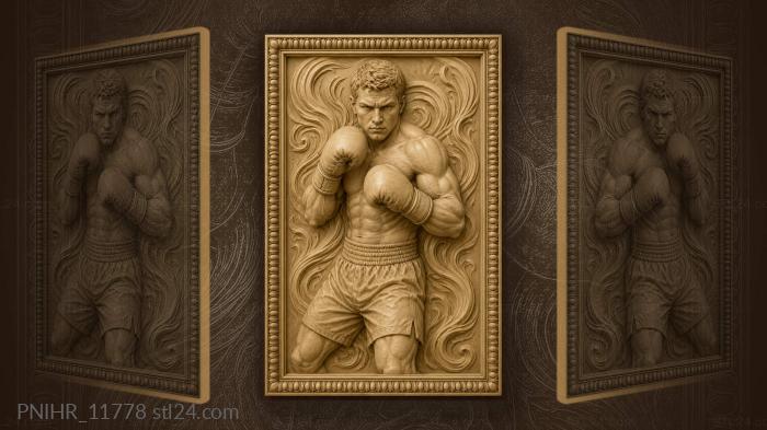 Gloves at chest amid swirling lines 3d STL model