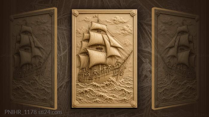 Majestic sailing ship ocean voyage 3d STL model