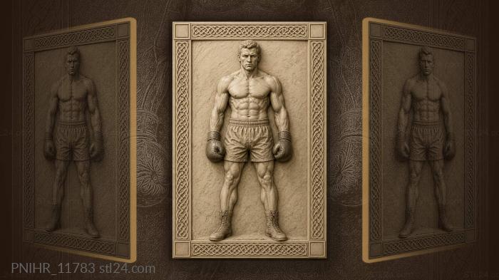 Strong boxer with celtic border 3d STL model