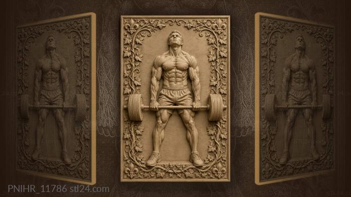 Strongman lifting weight ivy frame 3d STL model