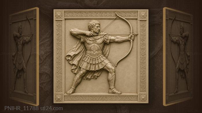 Roman warrior drawing the bow 3d STL model