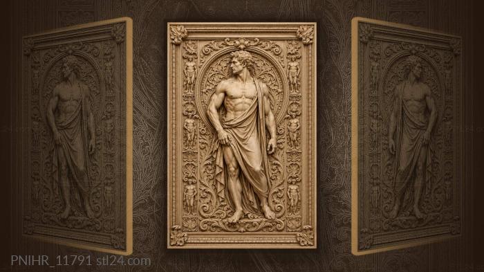 Strongman among repeating smaller figures 3d STL model