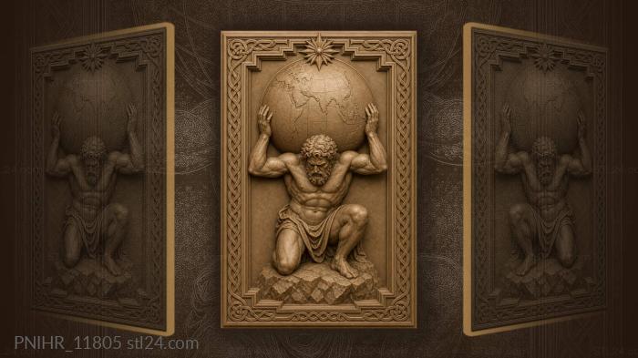 Atlas holding the world strongman 3d STL model