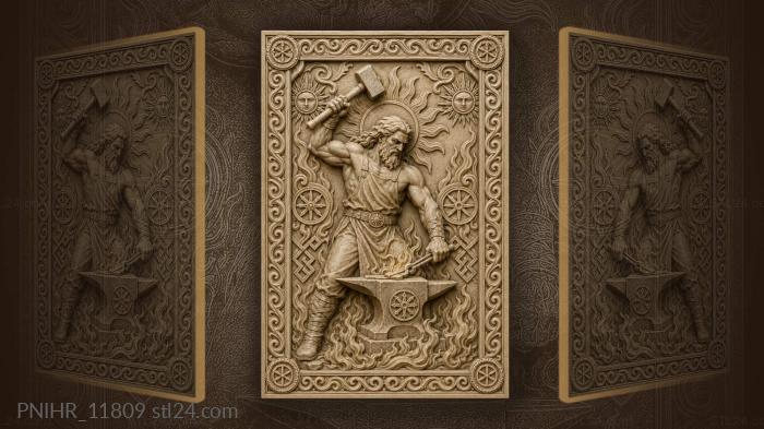 Svarog the smith forging sunlight 3d STL model