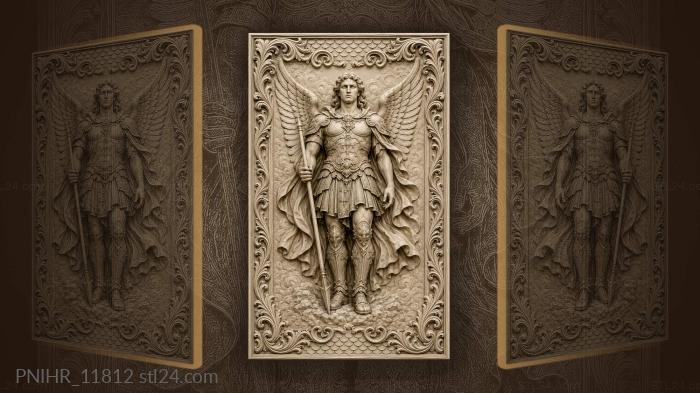 Armored angel with spear strength 3d STL model